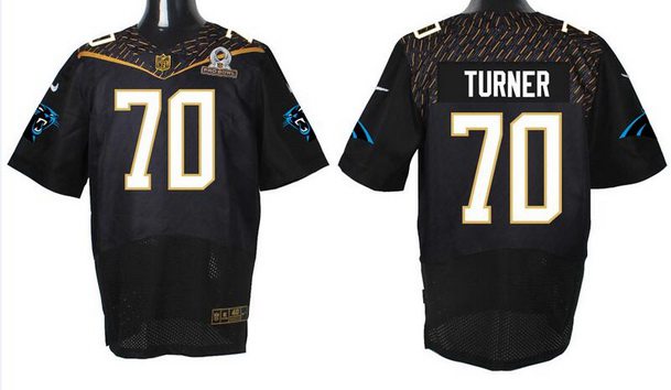 Men's Carolina Panthers #70 Trai Turner Black 2016 Pro Bowl Nike Elite Jersey