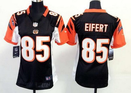 Women's Cincinnati Bengals #85 Tyler Eifert Black Team Color NFL Nike Game Jersey