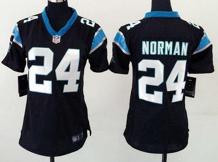 Women's Carolina Panthers #24 Josh Norman Black Team Color NFL Nike Game Jersey