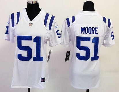 Women's Indianapolis Colts #51 Henoc Muamba White Road NFL Nike Game Jersey