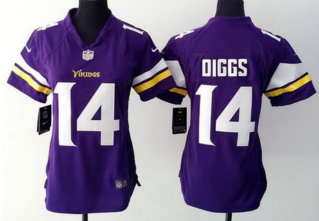 Women's Minnesota Vikings #14 Stefon Diggs Purple Team Color NFL Nike Game Jersey