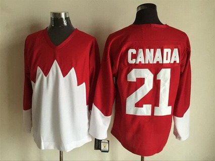 Men's Team Canada #21 Canada 1972 CCM Throwback Hockey Red Jersey