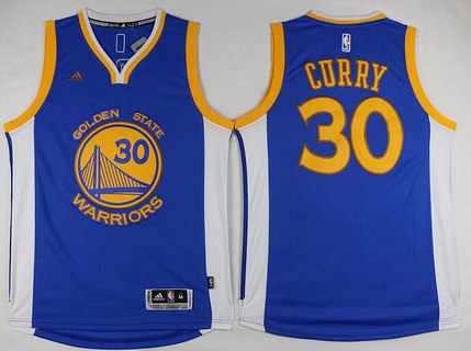 Men's Golden State Warriors #30 Stephen Curry Revolution 30 Swingman Blue Championship Fashion Jersey