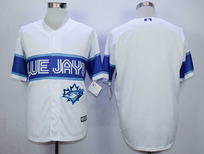 Men's Toronto Blue Jays Blank White New Cool Base Jersey