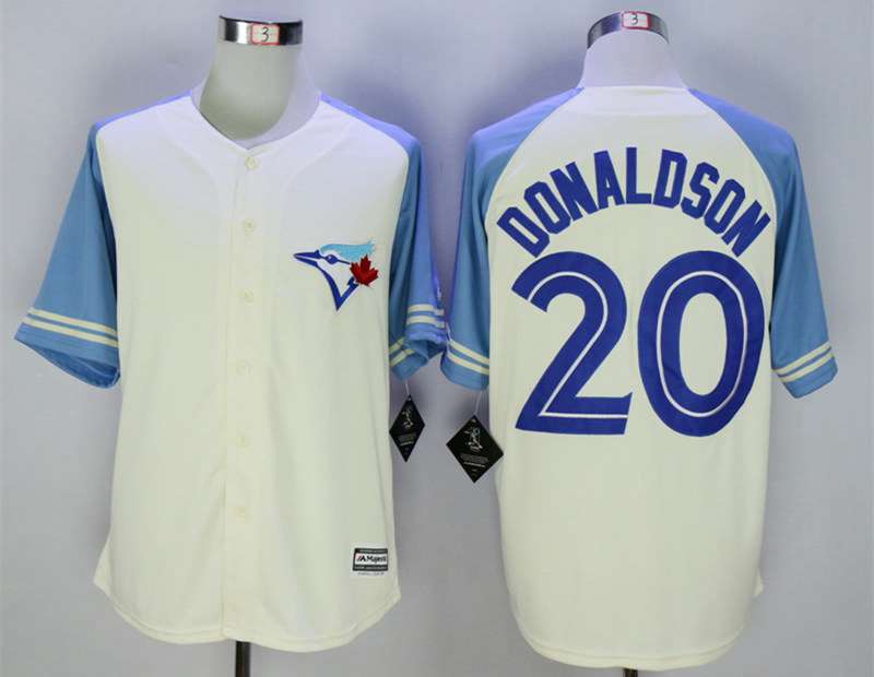 Men's Toronto Blue Jays #20 Josh Donaldson Cream New Cool Base Jersey