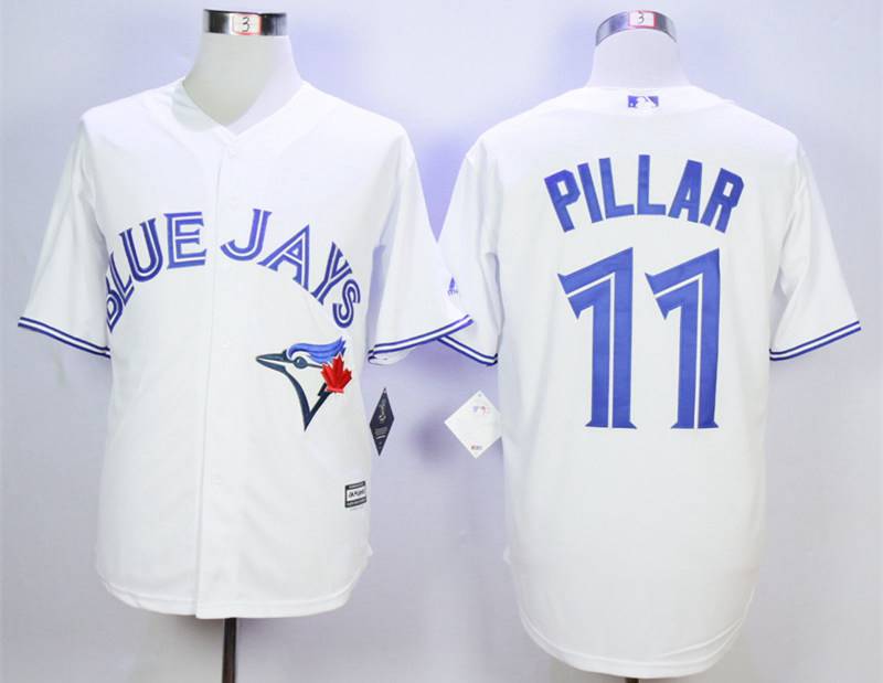 Men's Toronto Blue Jays #11 Kevin Pillar White New Cool Base Jersey