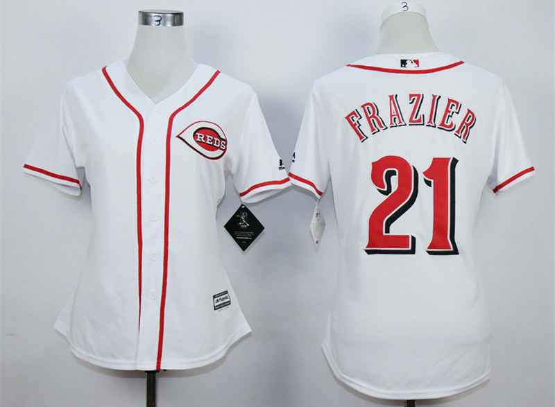 Cincinnati Reds #21 Todd Frazier White New Cool Base Women Jersey