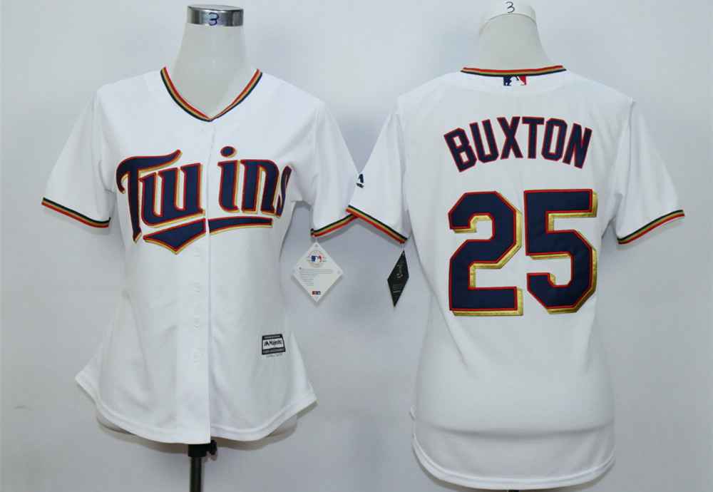 Minnesota Twins #25 Byron Buxton White Women New Cool Base Jersey