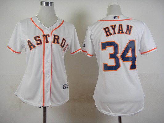 Women's Houston Astros #34 Nolan Ryan Home White 2015 MLB Cool Base Jersey