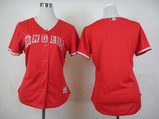 Women's LA Angels Of Anaheim Blank Alternate Red 2015 MLB Cool Base Jersey