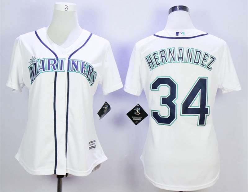 Women's Miami Marlins #34 Felix Hernandez White Women New Cool Base Jersey