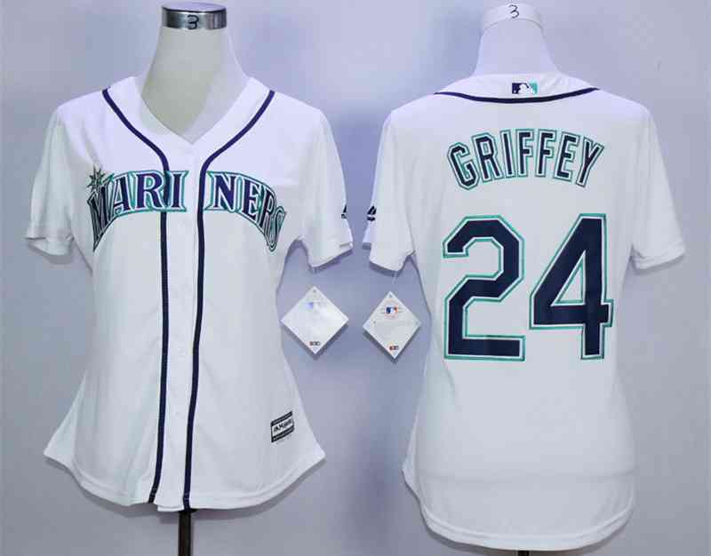 Women's Miami Marlins #24 Ken Griffey White Women New Cool Base Jersey