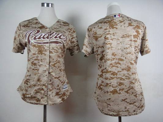 Women's San Diego Padres Blank Alternate Camo 2015 MLB Cool Base Jersey