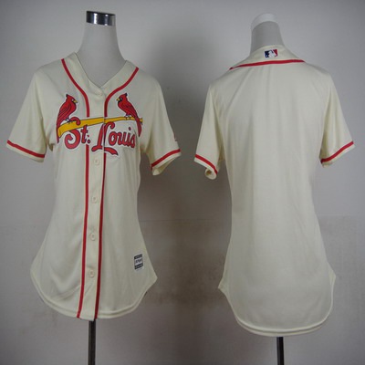 Women's St. Louis Cardinals Blank Cream Jersey