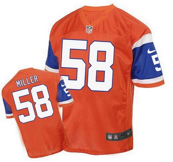 Men's Denver Broncos #58 Von Miller Orange 1998 Retro Elite Jersey