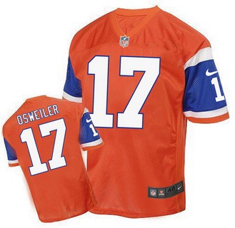 Men's Denver Broncos #17 Brock Osweiler Orange 1998 Retro Elite Jersey