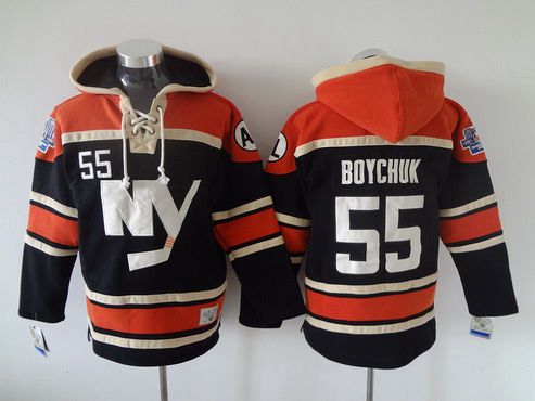 Men's New York Islanders #55 Johnny Boychuk Old Time Hockey 2015 Black Hoodie