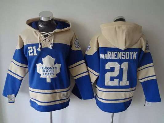 Men's Toronto Maple Leafs #21 James Van Riemsdyk Old Time Hockey Light Blue Hoodie