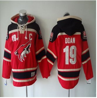 Men's Arizona Coyotes #19 Shane Doan Old Time Hockey Red Hoodie