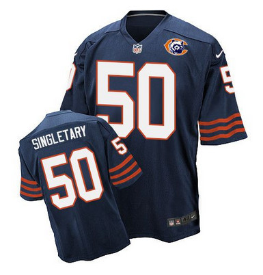 Nike Bears #50 Mike Singletary Navy Blue Throwback Men's Stitched NFL Elite Jersey