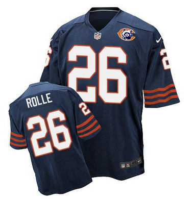 Nike Bears #26 Antrel Rolle Navy Blue Throwback Men's Stitched NFL Elite Jersey