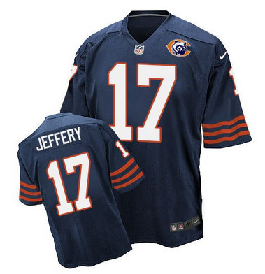 Nike Bears #17 Alshon Jeffery Navy Blue Throwback Men's Stitched NFL Elite Jersey