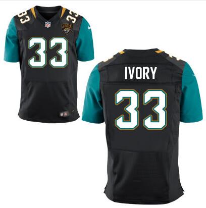 Men's Jacksonville Jaguars #33 Chris Ivory Black Team Color NFL Nike Elite Jersey