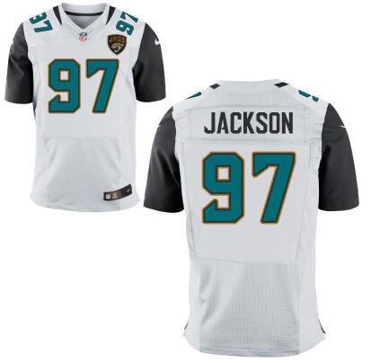 Men's Jacksonville Jaguars #97 Malik Jackson White Road NFL Nike Elite Jersey