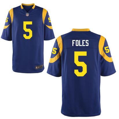 Men's Los Angeles Rams #5 Nick Foles Royal Blue Alternate NFL Nike Elite Jersey