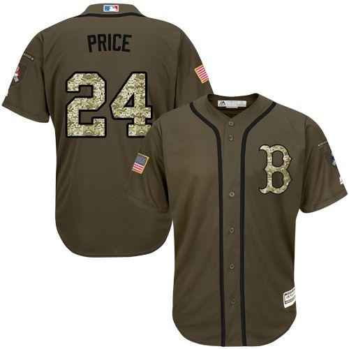 Boston Red Sox #24 David Price Green Salute to Service Stitched MLB Jersey