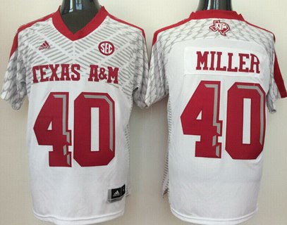 Men's Texas A&M Aggies #40 Von Miller White 2016 College Football Nike Jersey