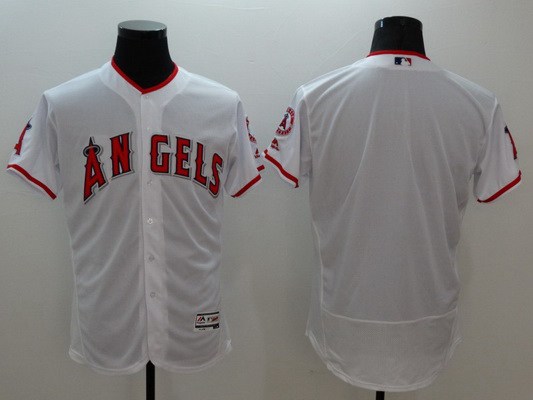 Men's LA Angels Of Anaheim Blank White Flexbase 2016 MLB Player Jersey