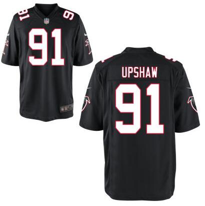 Men's Atlanta Falcons #91 Courtney Upshaw Black Alternate NFL Nike Elite Jersey