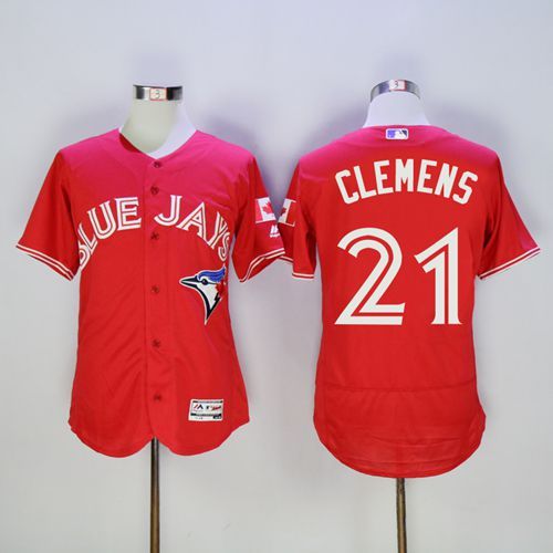 Blue Jays #21 Roger Clemens Red Flexbase Authentic Collection Canada Day Stitched MLB Jersey