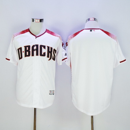 Men's Arizona Diamondbacks Blank Home White Brick 2016 Flexbase Majestic Baseball Jersey