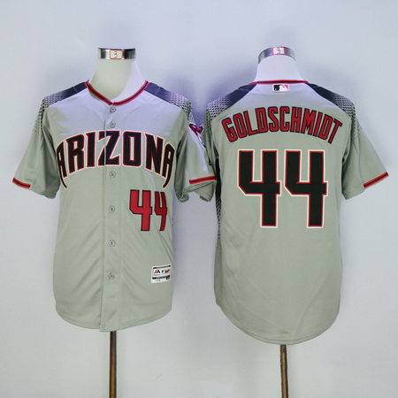 Men's Arizona Diamondbacks #44 Paul Goldschmidt Road Gray Brick 2016 Flexbase Majestic Baseball Jersey