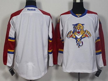 Men's Florida Panthers Blank Reebok White Away Hockey Jersey