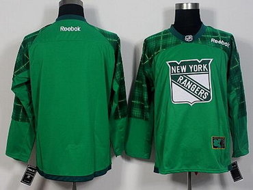 Men's New York Rangers Blank Green 2016 St. Patrick's Day Hockey Jersey