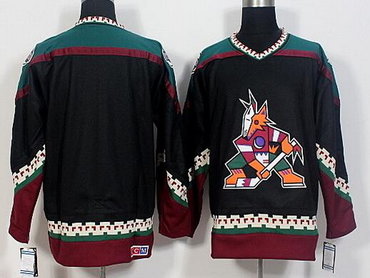 Men's Phoenix Coyotes Blank Black 1998 CCM Vintage Throwback Hockey Jersey