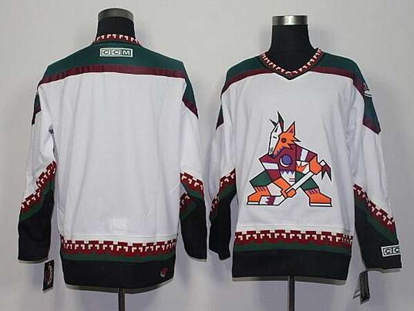 Men's Phoenix Coyotes Blank White 1998 CCM Vintage Throwback Hockey Jersey