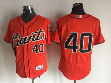 Men's San Francisco Giants #40 Madison Bumgarner Orange 2016 Flexbase Majestic Baseball Jersey