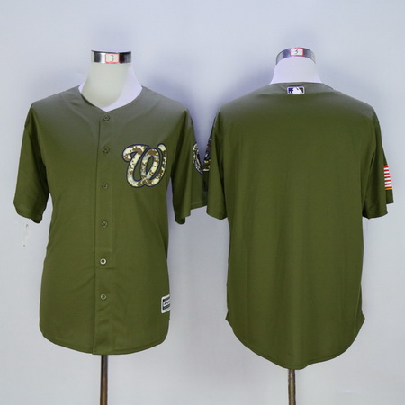 Men's Washington Nationals Blank Green Salute to Service Cool Base Baseball Jersey