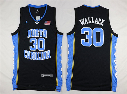 Men's North Carolina Tar Heels #30 Rasheed Wallace 2016 Black Swingman College Basketball Jersey