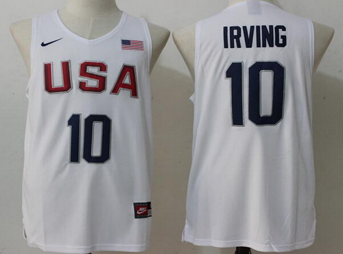 2016 Olympics Team USA Men's #10 Kyrie Irving Revolution 30 Swingman White Jersey