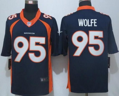 Men's Denver Broncos #95 Derek Wolfe Navy Blue Alternate NFL Nike Limited Jersey