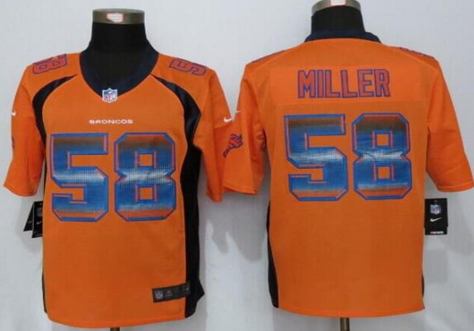 Men's Denver Broncos #58 Von Miller Orange Strobe 2015 NFL Nike Fashion Jersey