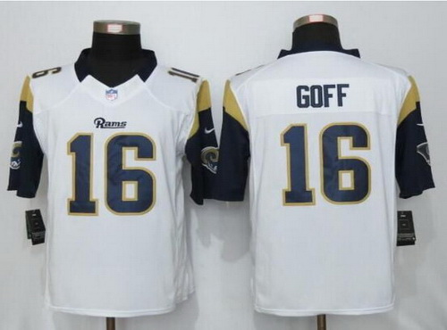 Men's Los Angeles Rams #16 Jared Goff White Road NFL Nike Elite Jersey