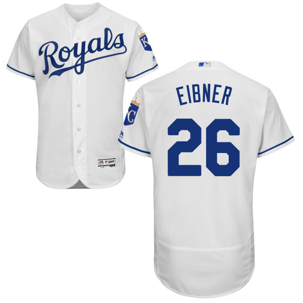 Men's Kansas City Royals #26 Brett Eibner Majestic White 2016 Flexbase Authentic Collection Jersey