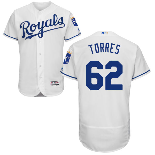 Men's Kansas City Royals #62 Ramon Torres Majestic White 2016 Flexbase Authentic Collection Jersey