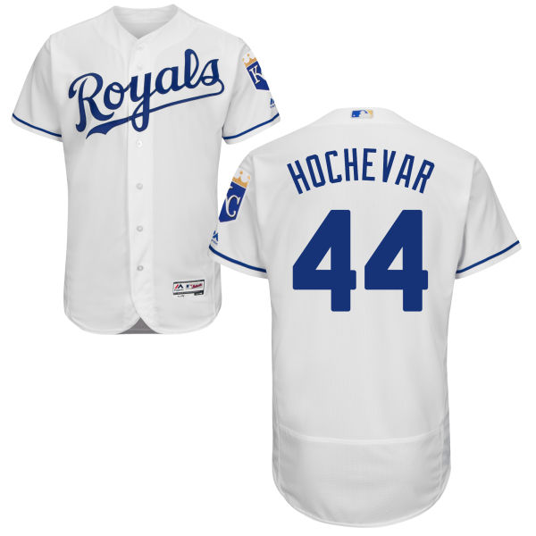 Men's Kansas City Royals #44 Luke Hochevar Majestic White 2016 Flexbase Authentic Collection Jersey